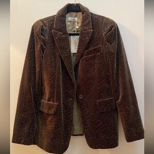 Elegant Ailanto Sparkle Velvet Blazer in Rich Chocolate